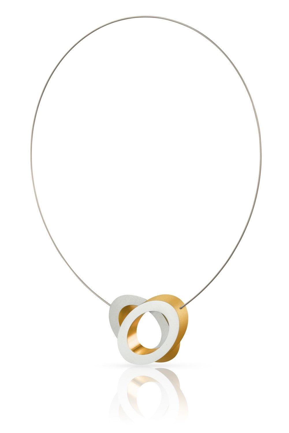 Clic Ovalen op Elkaar Collier 42cm edelstaal zwart - C70G