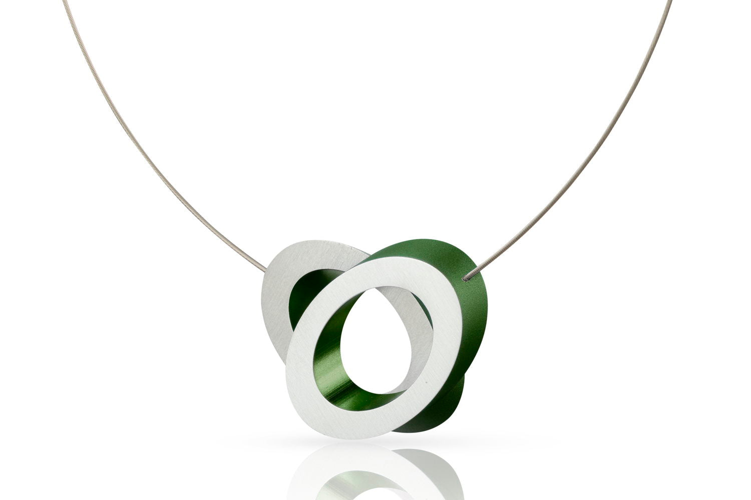 Clic Ovalen op Elkaar Groen Collier - C70GR