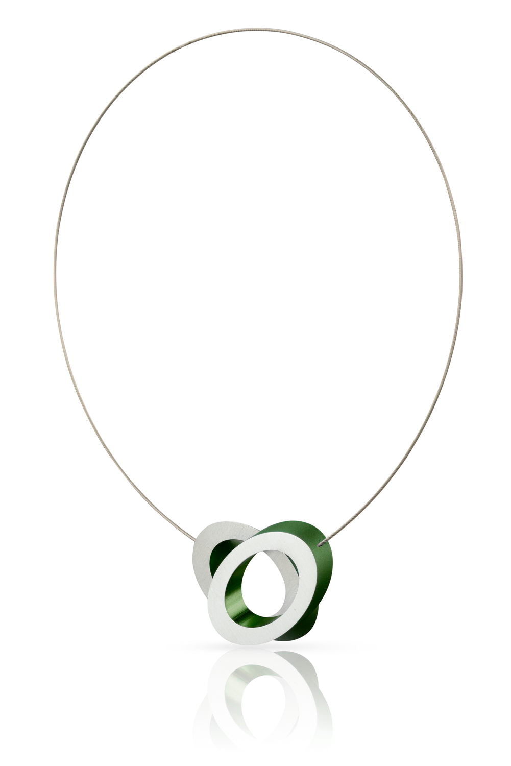 Clic Ovalen op Elkaar Groen Collier - C70GR