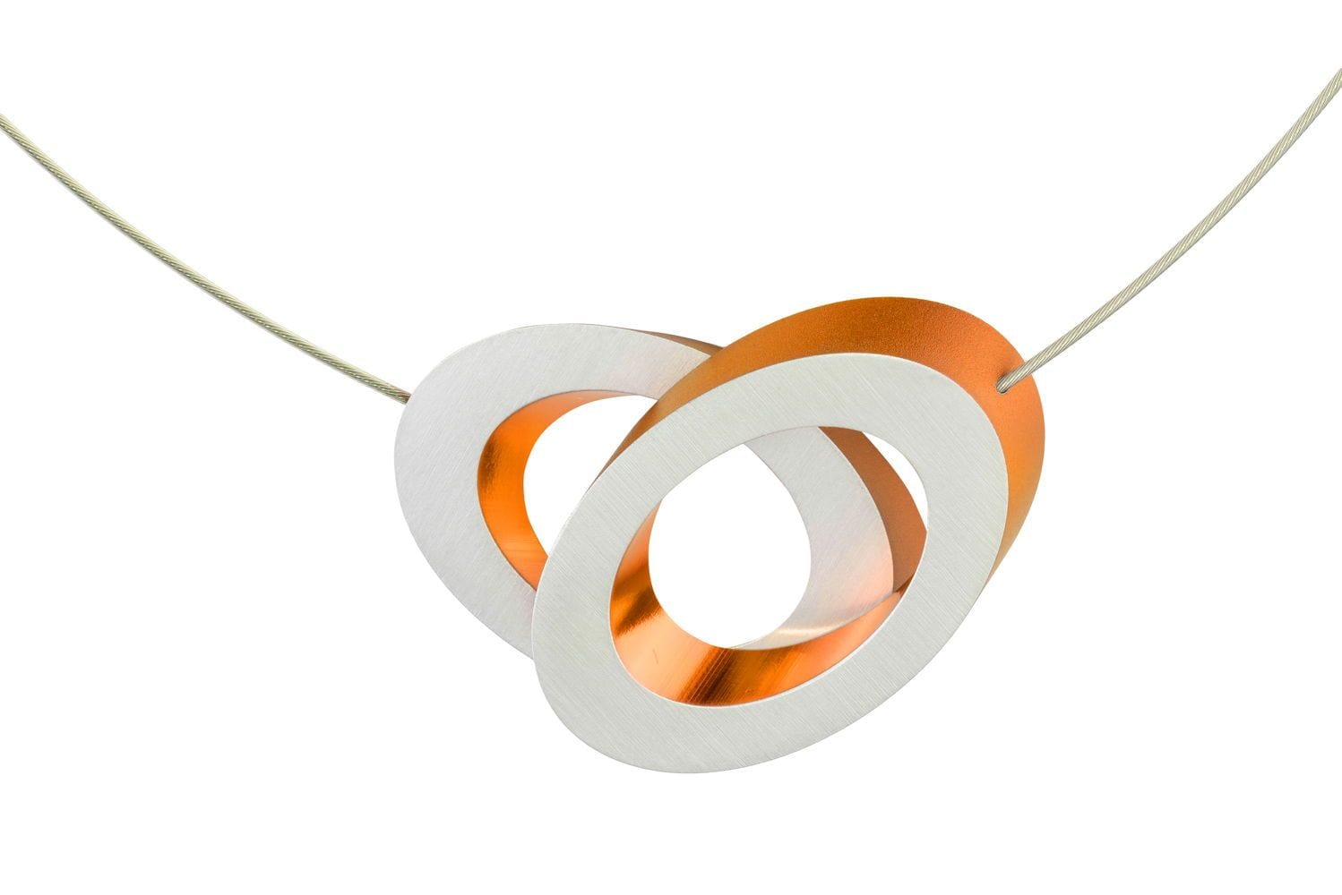 Clic Ovalen op Elkaar Oranje Collier - C70O