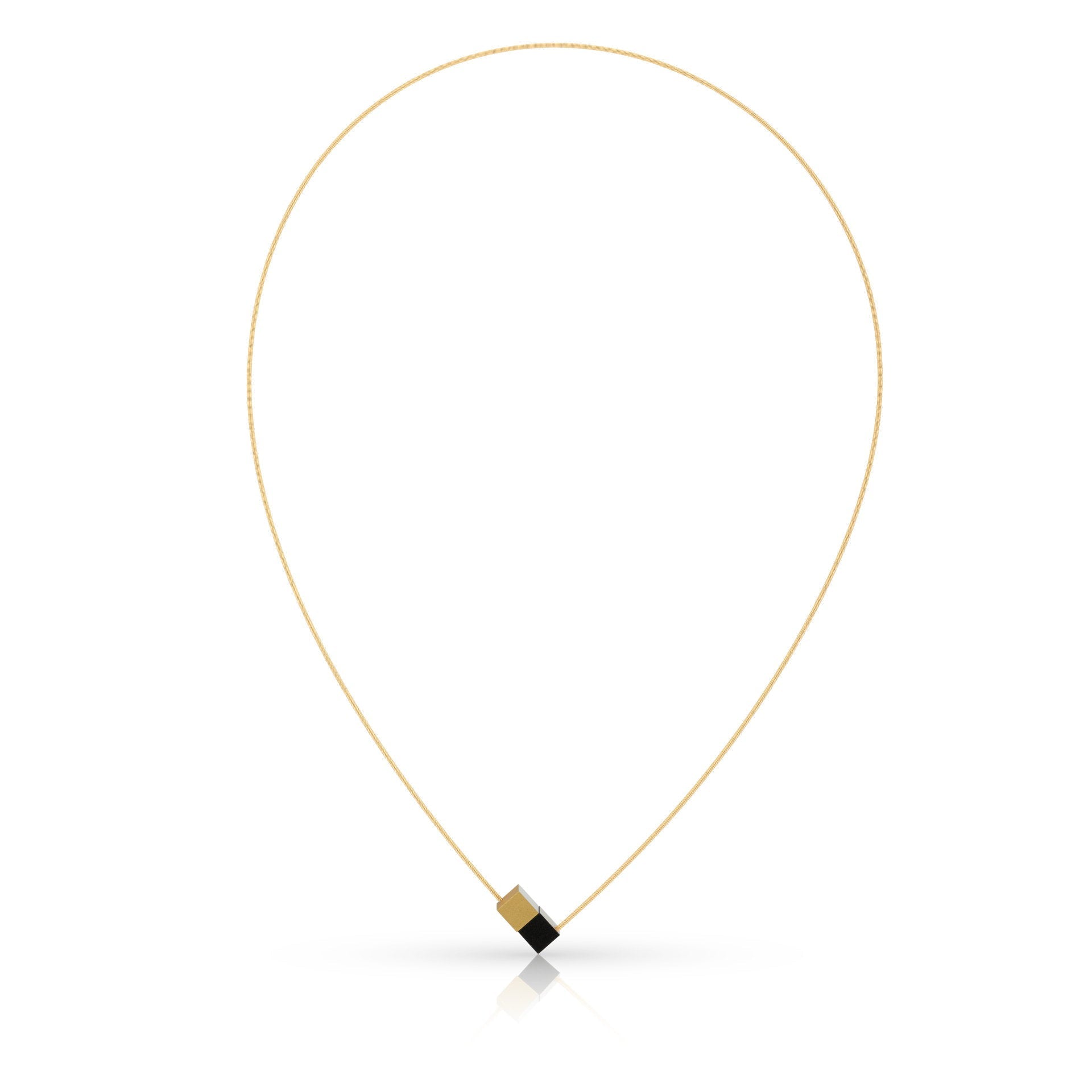 Clic Twee Kubusjes met Draad Collier CG205ZG