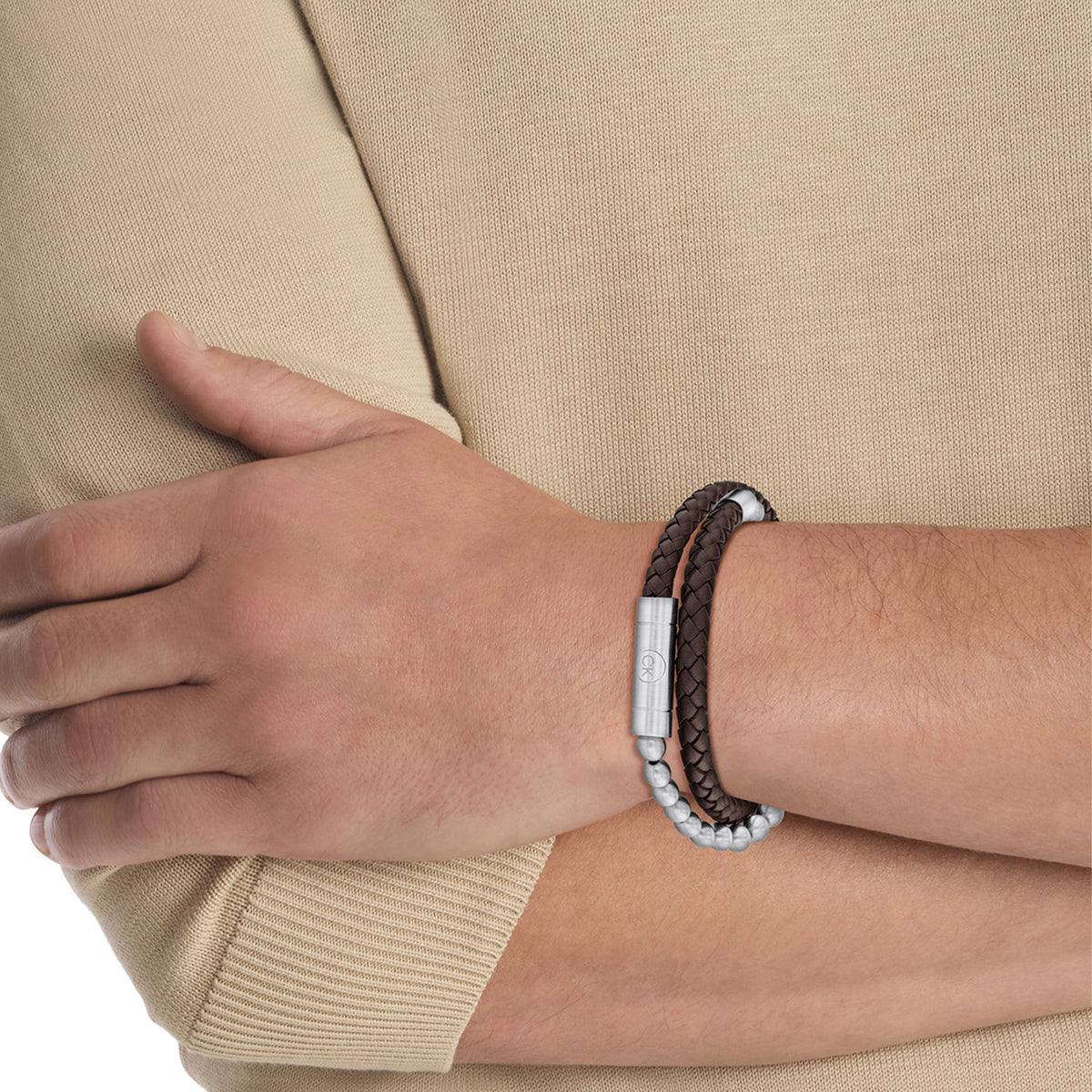 Calvin Klein Armband CJ35100022 Heren Bruin 39 cm