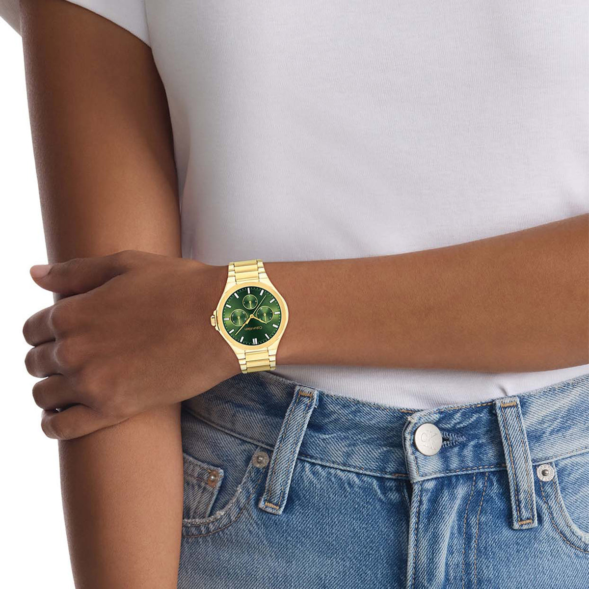 Calvin Klein Dames Horloge CK25100053 38 mm Goudkleurig