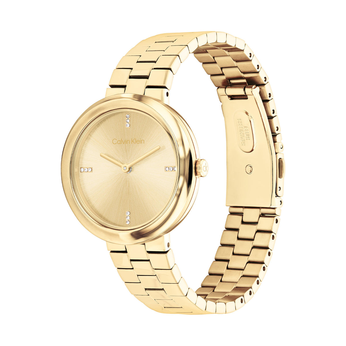 Calvin Klein Dames Horloge CK25100094 34 mm Goudkleurig