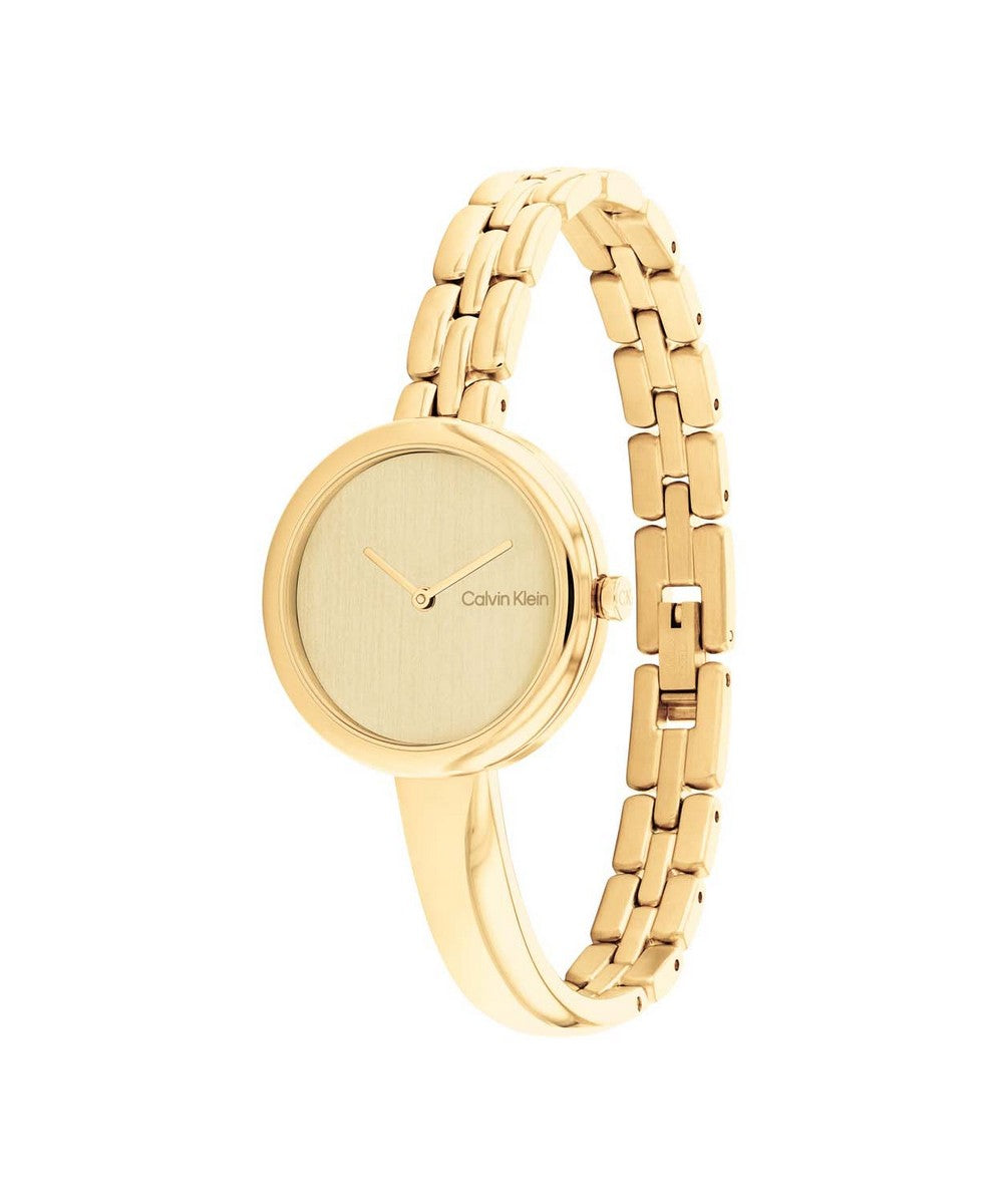 Calvin Klein Bangled Dameshorloge CK25200279 Goudkleurig 28 mm