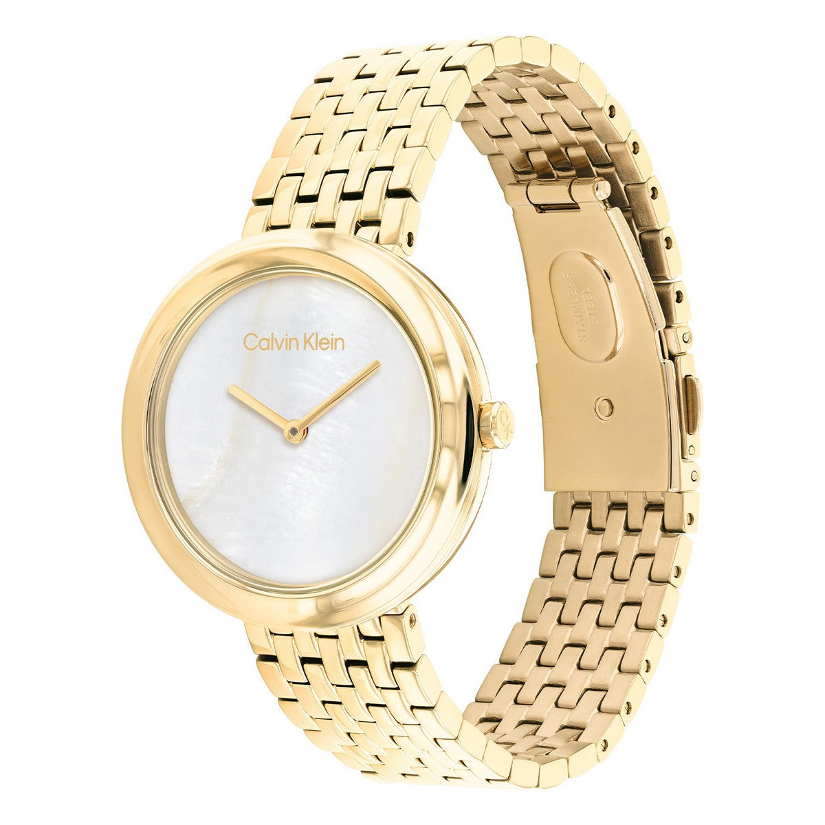 Calvin Klein Twisted bezel Dameshorloge CK25200321 Goudkleurig 34 mm