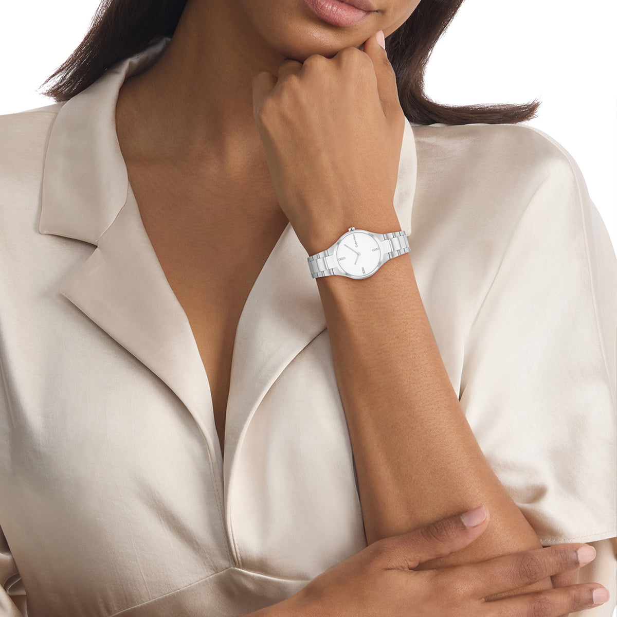 Calvin Klein Dames Horloge CK25200332 30 mm Zilverkleurig