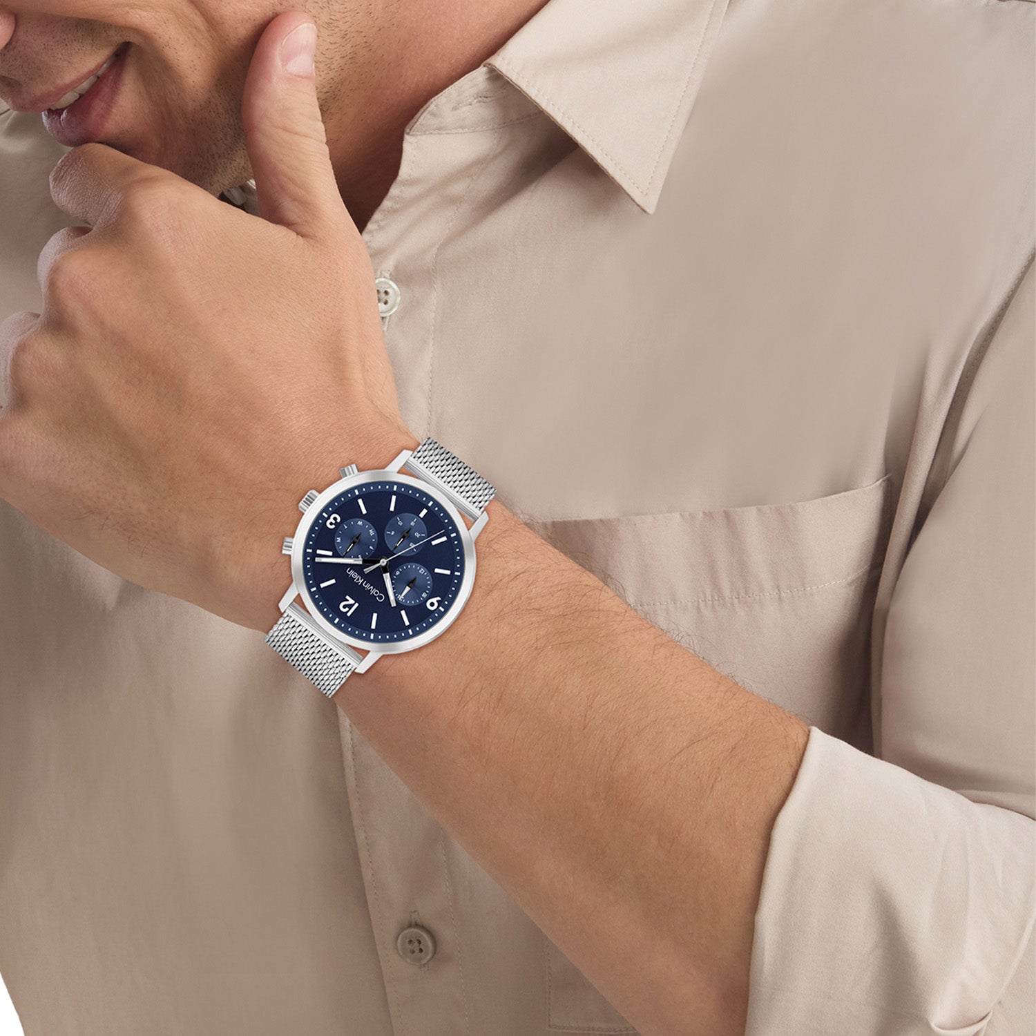 Calvin Klein Herenhorloge CK25200438 Zilverkleurig 44 mm