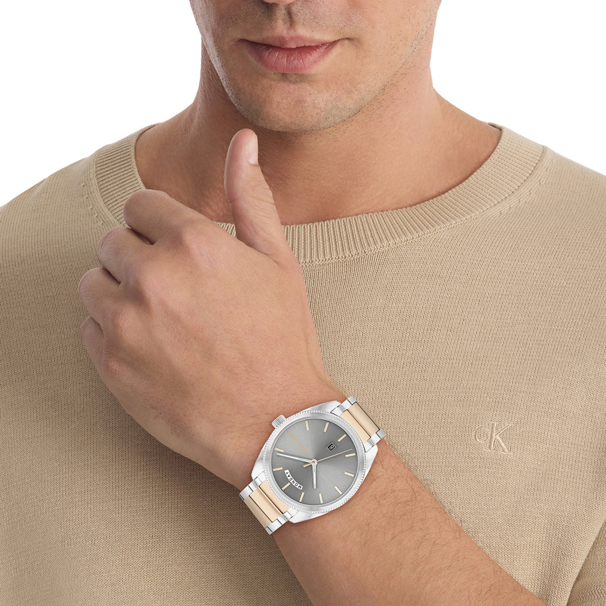 Calvin Klein Heren Horloge CK25200449 42 mm Zilverkleurig