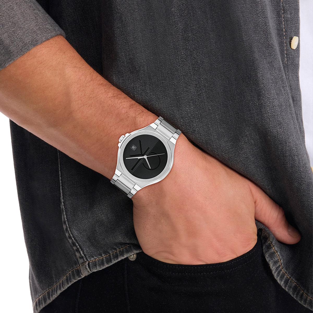 Calvin Klein Heren Horloge CK25200482 39 mm Zilverkleurig