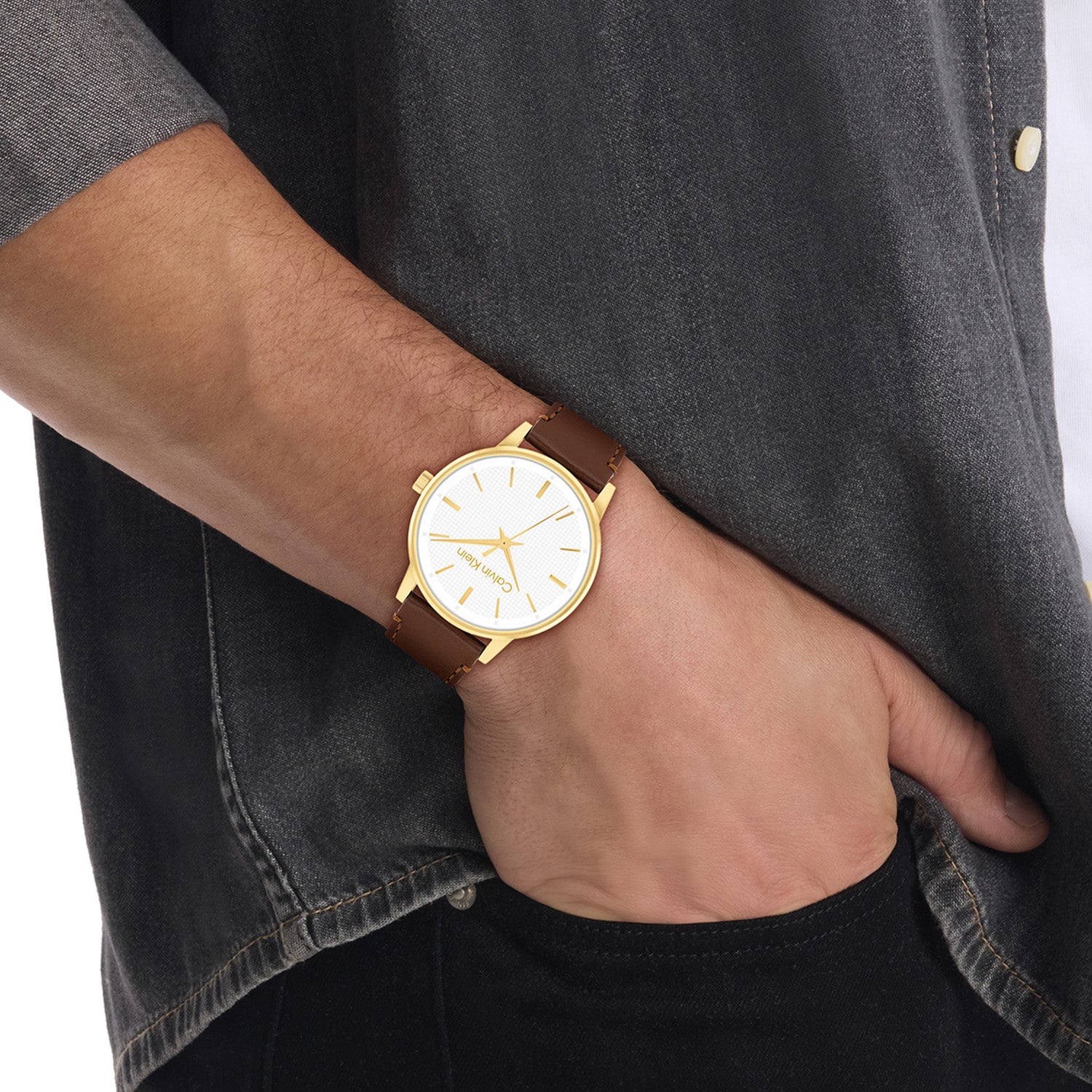 Calvin Klein Herenhorloge CK25200503 Goudkleurig 41 mm