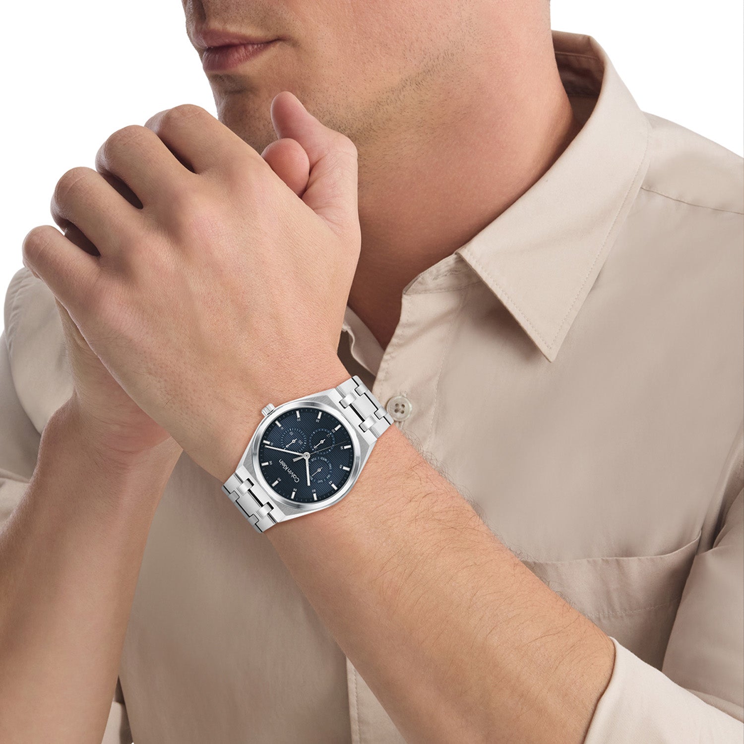 Calvin Klein Heren Horloge CK25200520 39 mm Zilverkleurig
