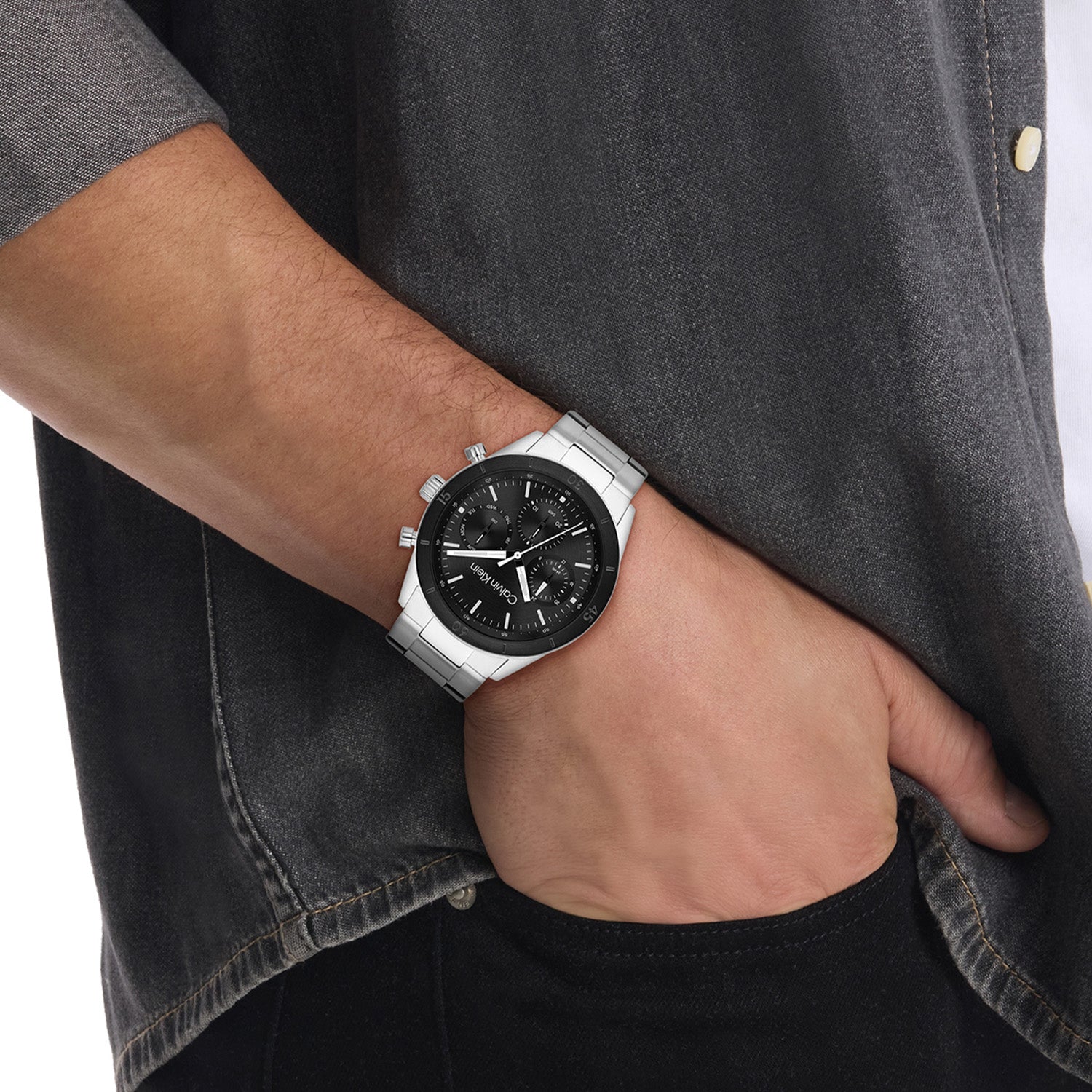 Calvin Klein Herenhorloge CK25200557 Zilverkleurig 43 mm