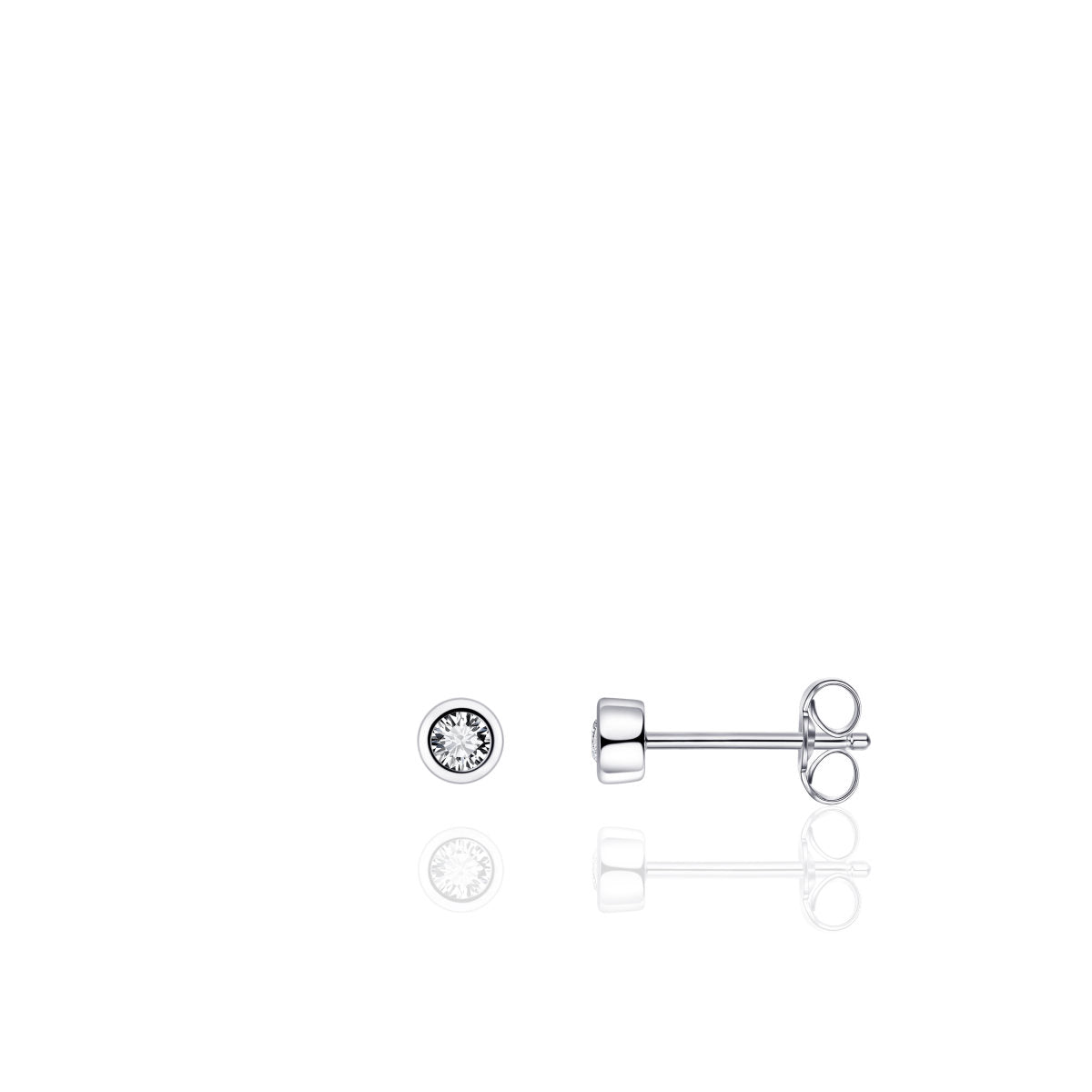 Gisser Oorringen Zilver Gerhodineerd Zirkonia Wit – E1000