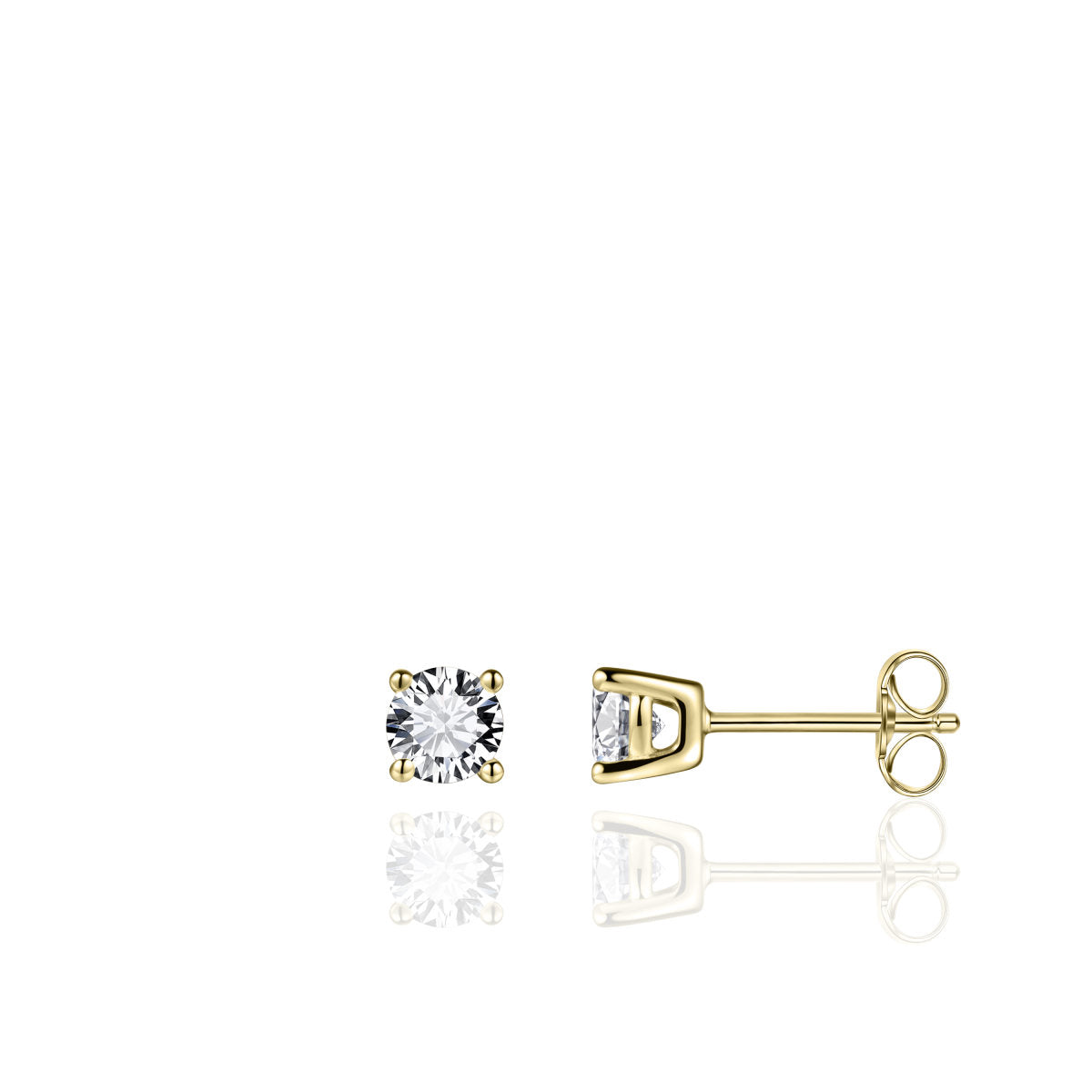Gisser Oorringen Zilver Geel Verguld Zirkonia Wit – E1021/5Y