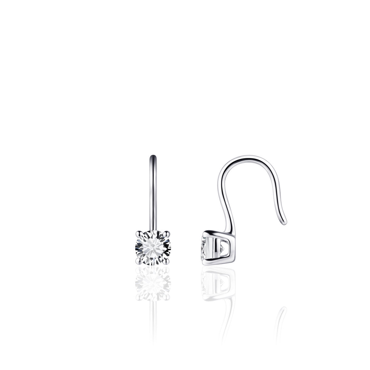 Gisser Oorringen Zilver Gerhodineerd Zirkonia Wit – E1022/5