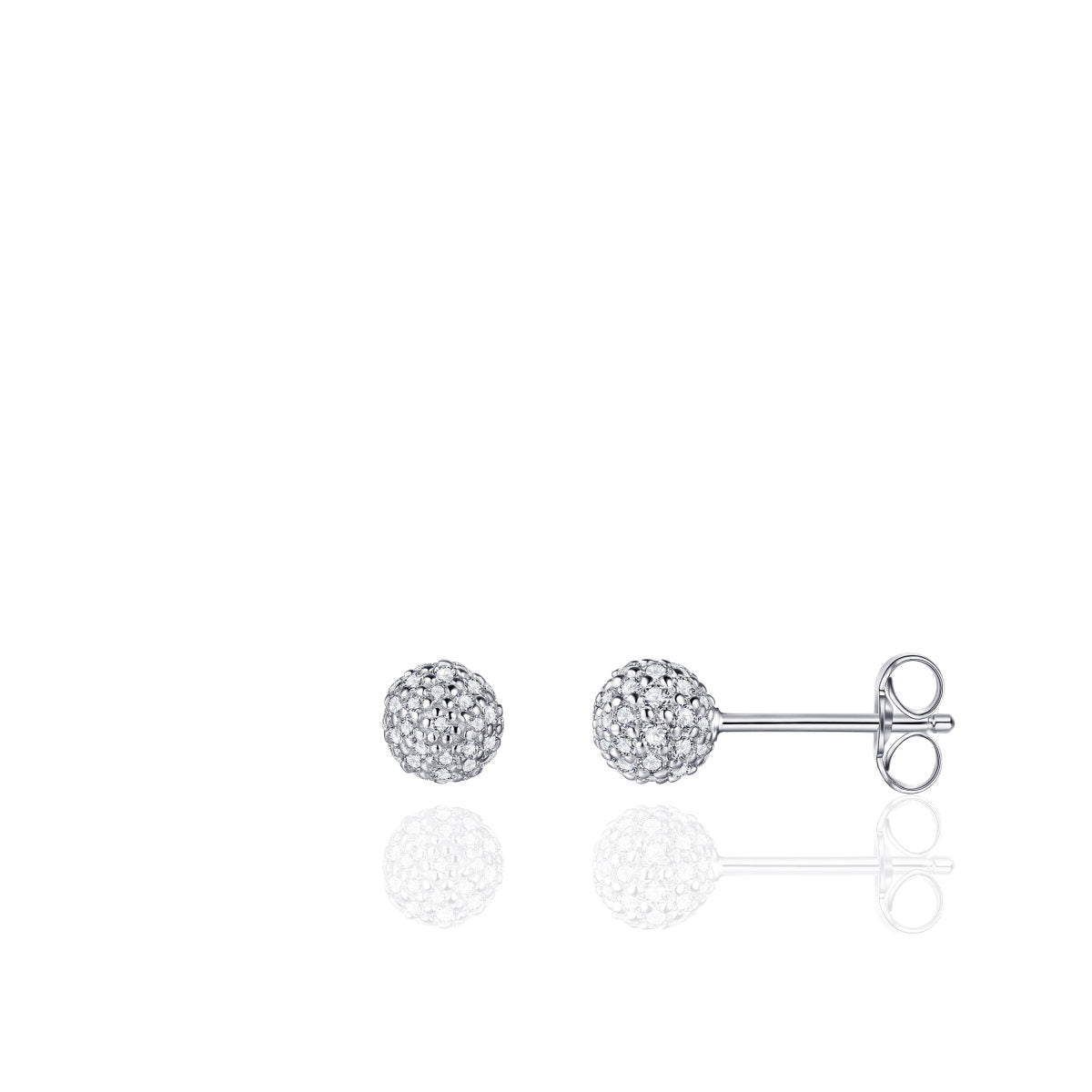 Gisser Oorringen Zilver Gerhodineerd Zirkonia Wit – E1026/5