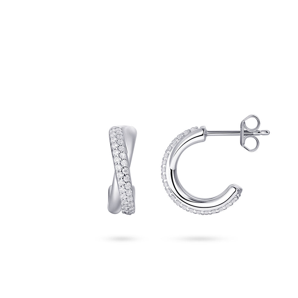 Gisser Oorringen Zilver Gerhodineerd Zirkonia Wit – E1060 – foto 3