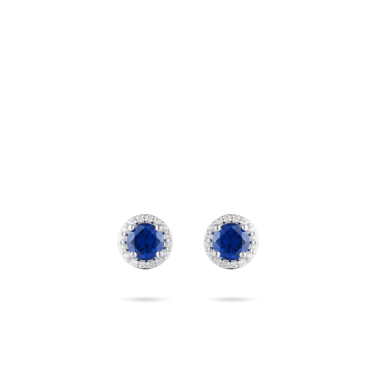 Gisser Oorringen Zilver Gerhodineerd Zirkonia Blauw – E1074B