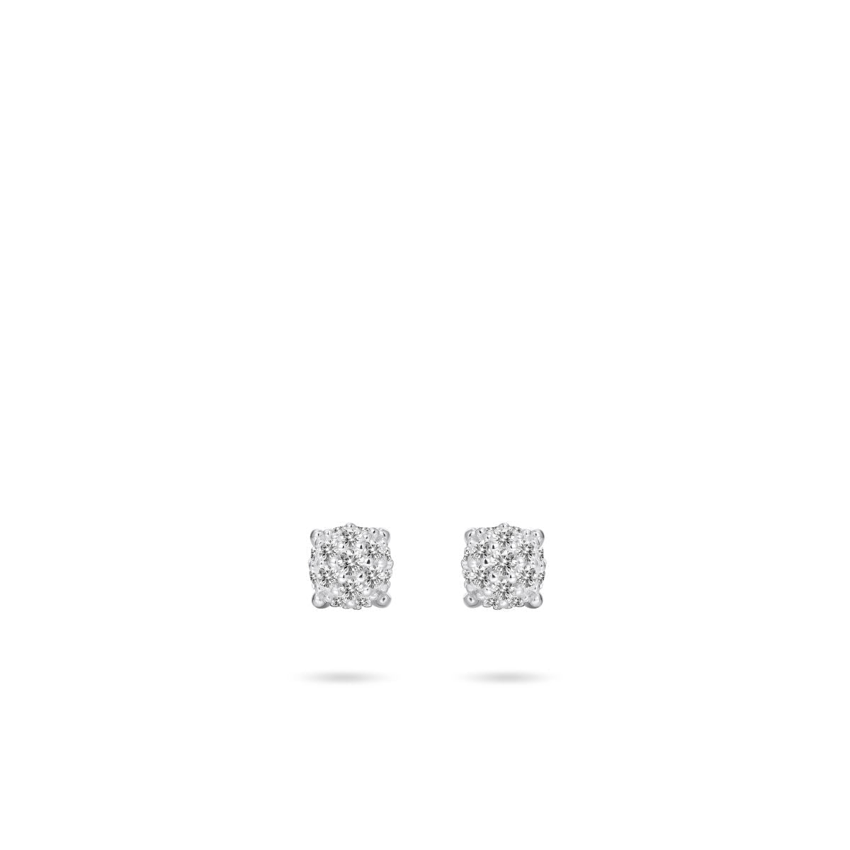 Gisser Oorringen Zilver Gerhodineerd Zirkonia Wit – E1077