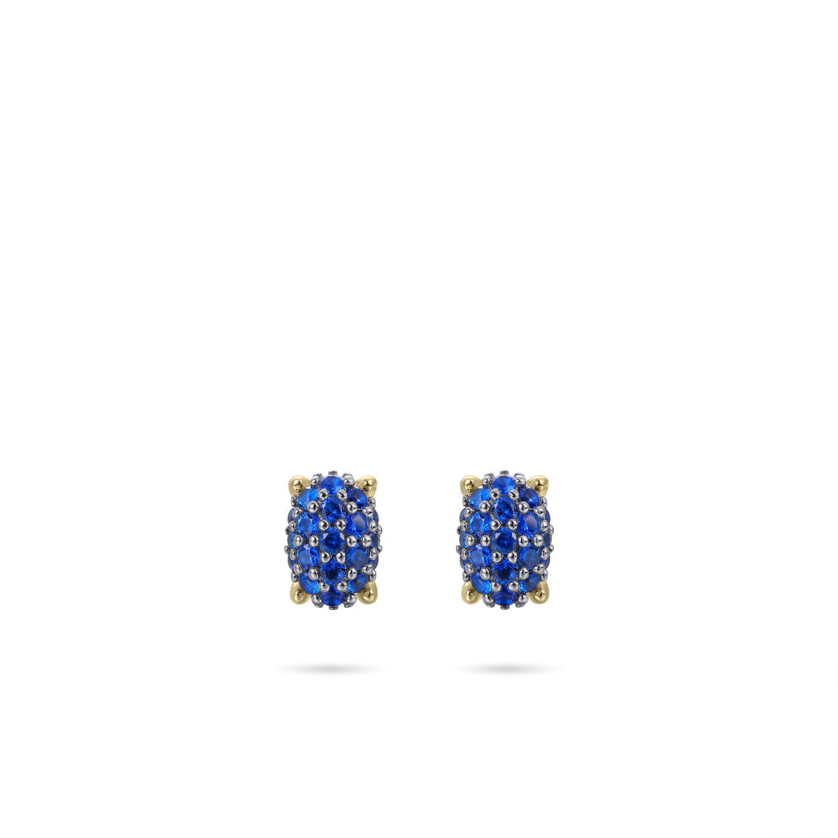 Gisser Oorringen Zilver Geel Verguld Zirkonia Donkerblauw – E1078YB