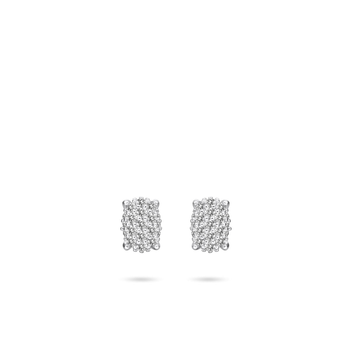 Gisser Oorringen Zilver Gerhodineerd Zirkonia Wit – E1078
