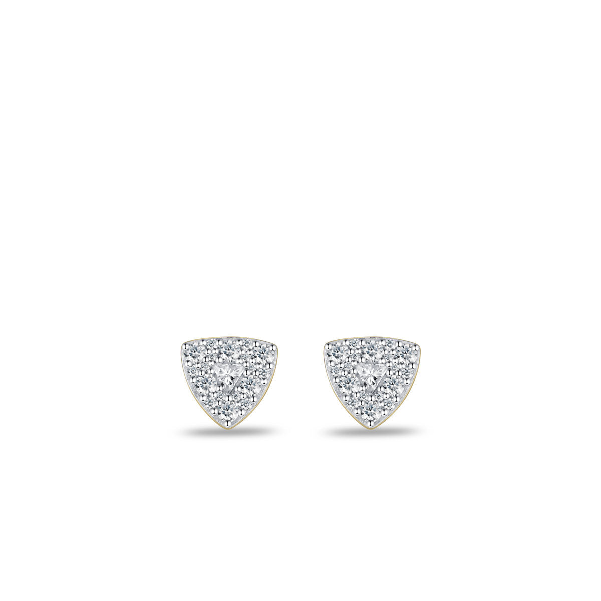 Gisser Oorbellen Zilver Verguld Bicolor Zirkonia Wit – E1090Y
