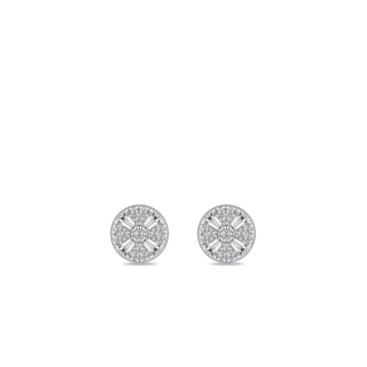 Gisser Oorringen Zilver Gerhodineerd Zirkonia Wit – E1091