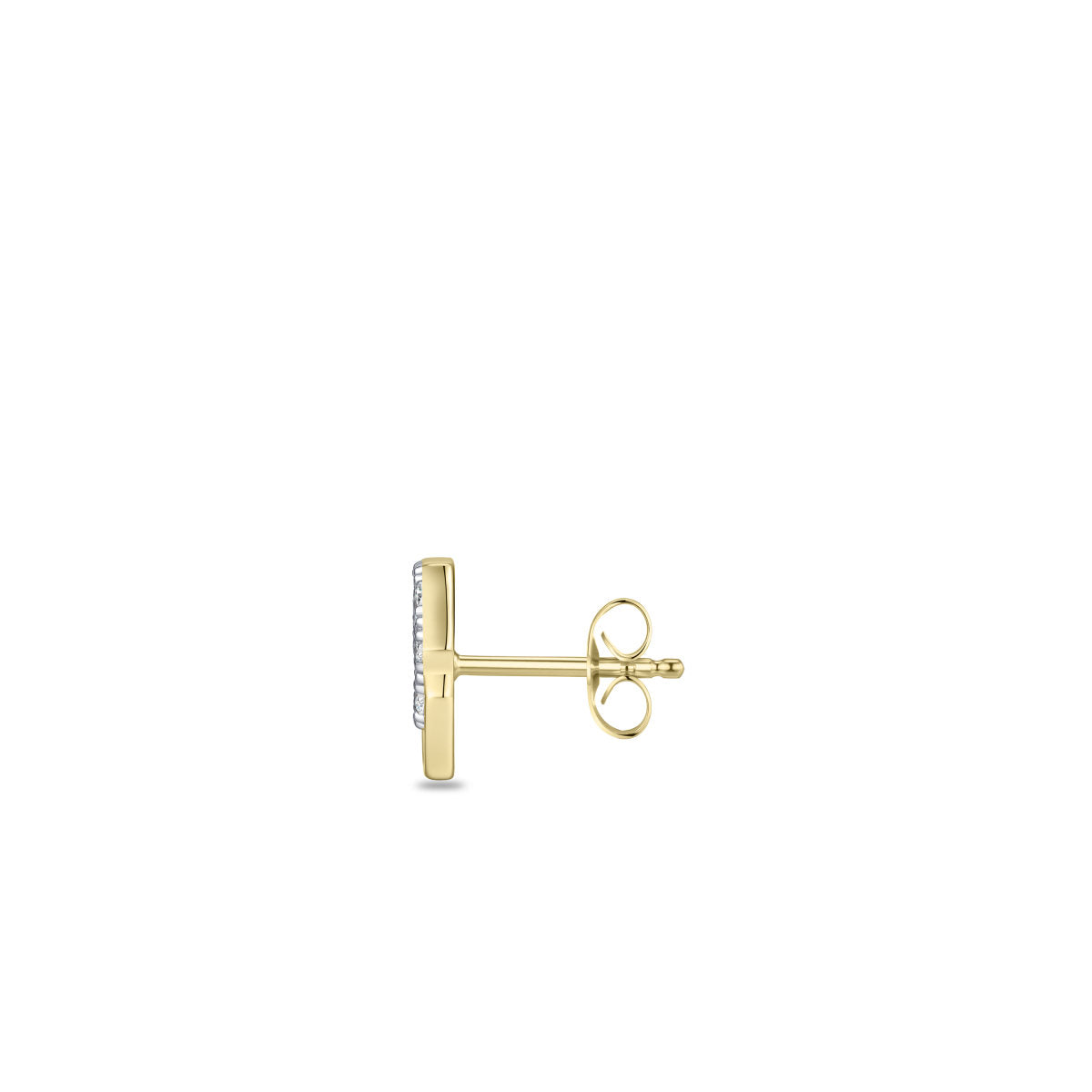 Gisser Oorbellen Zilver Verguld Bicolor Zirkonia Wit – E1092Y – foto 2
