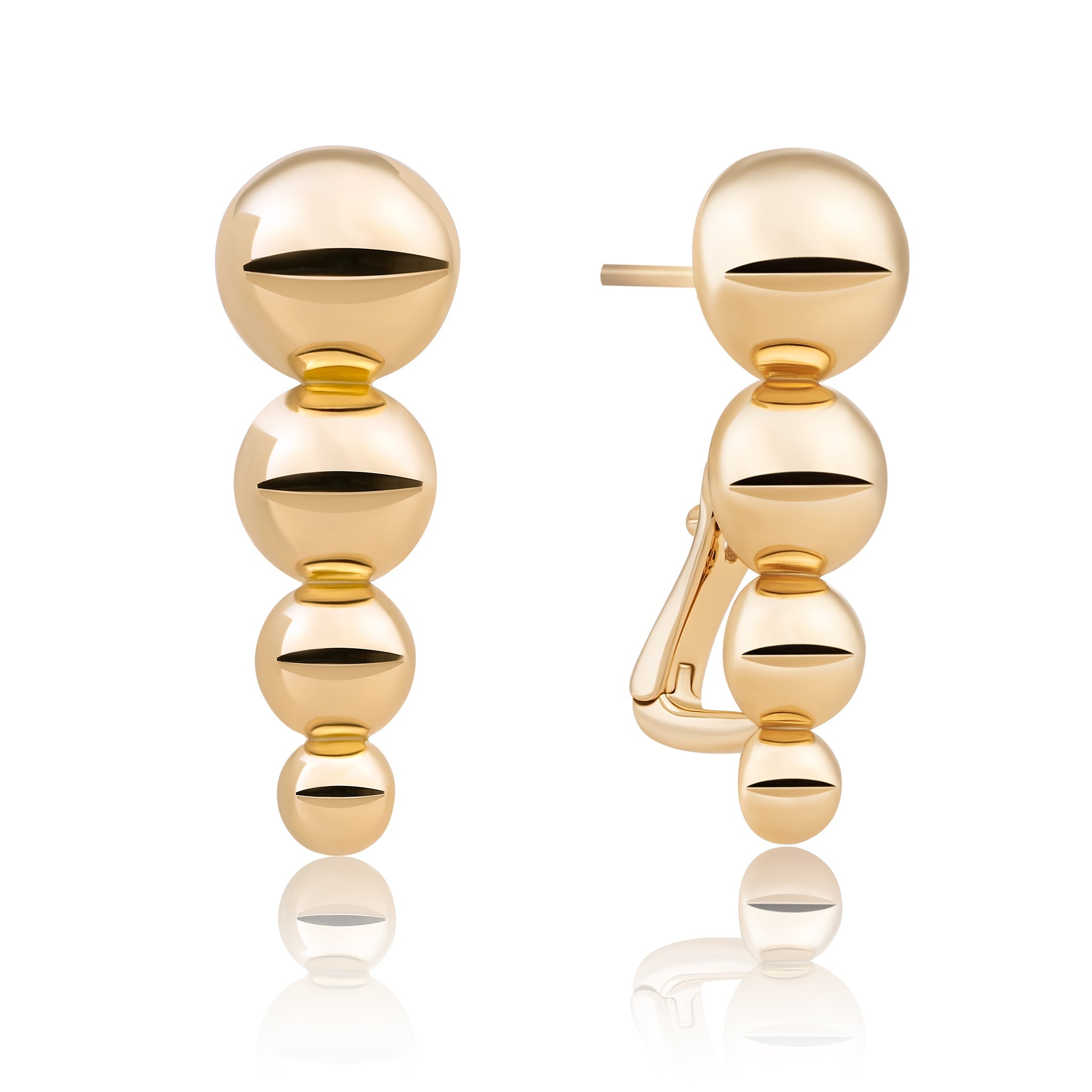 Sparkling Jewels Oorbellen Bubble Push Back EAG34 Goudkleurig