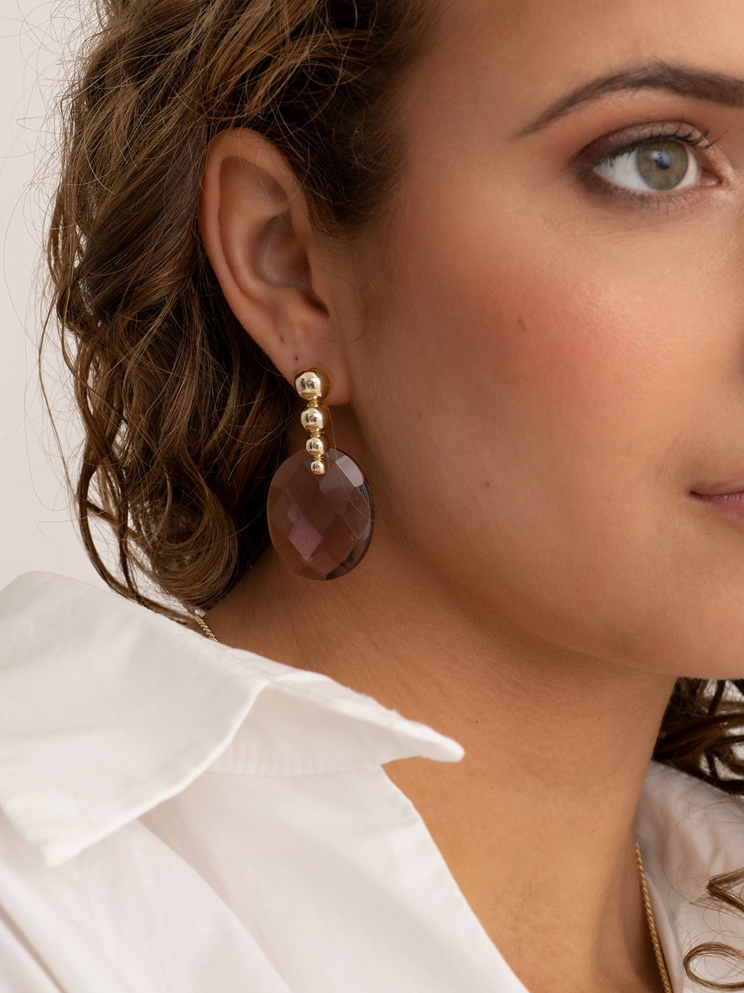 Sparkling Jewels Oorbellen Bubble Push Back EAG34 Goudkleurig