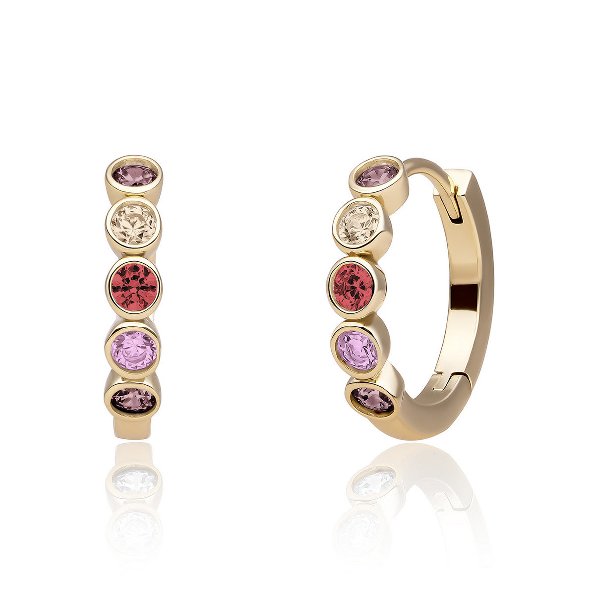 Sparkling Jewels Oorbellen Zirkonia EAG35-MULTI02 Goudkleurig