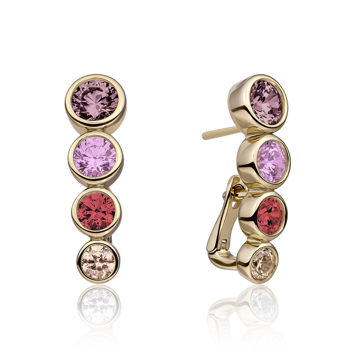 Sparkling Jewels Oorbellen Zirkonia EAG36-MULTI02 Goudkleurig