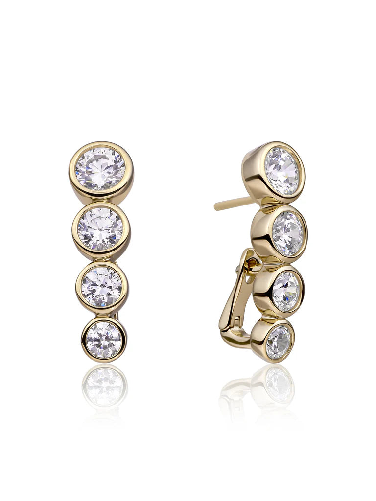 Sparkling Jewels Oorbellen Zirkonia EAG36 Goudkleurig