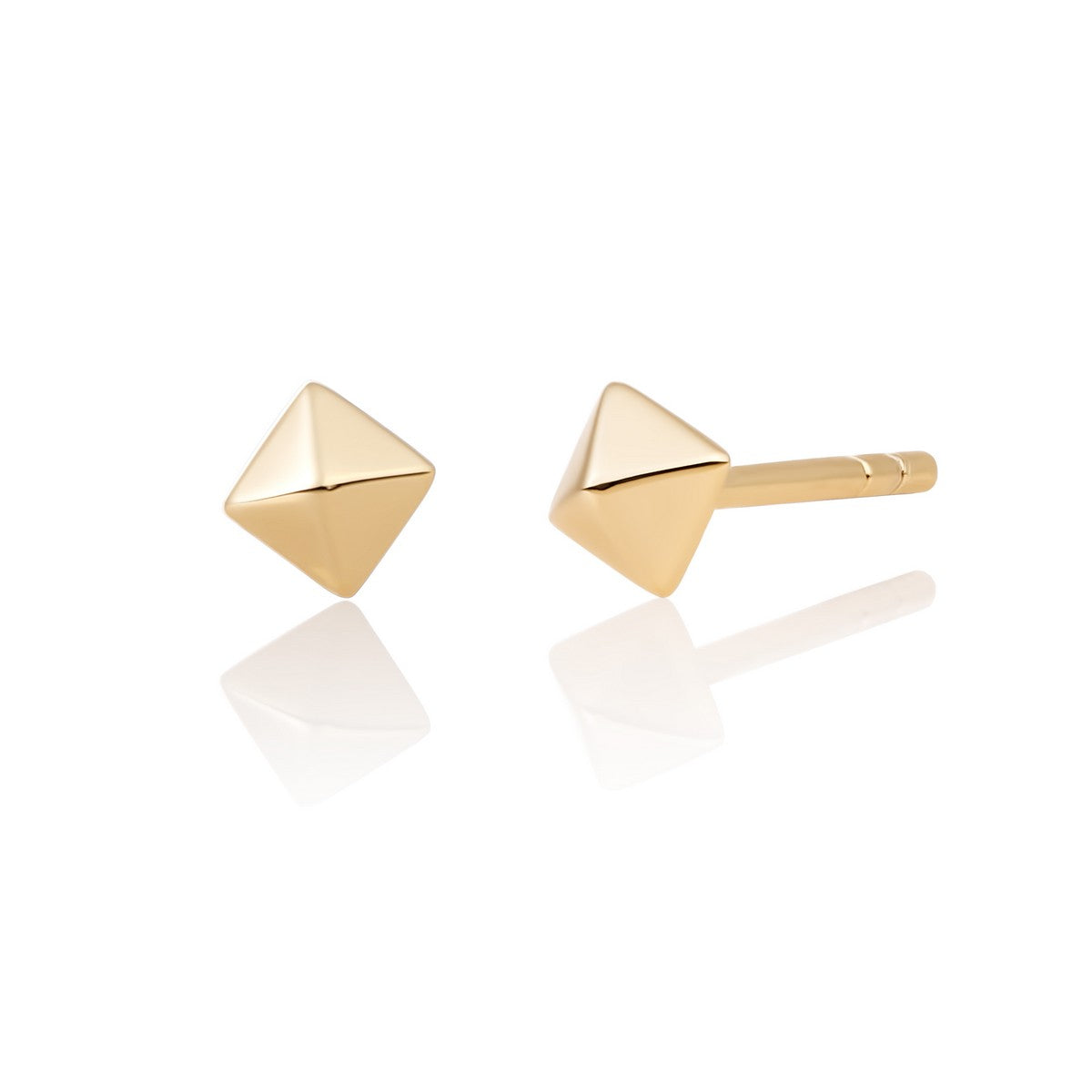 Sparkling Jewels Oorbellen Pyramid Edge Studs EAG42 Goudkleurig