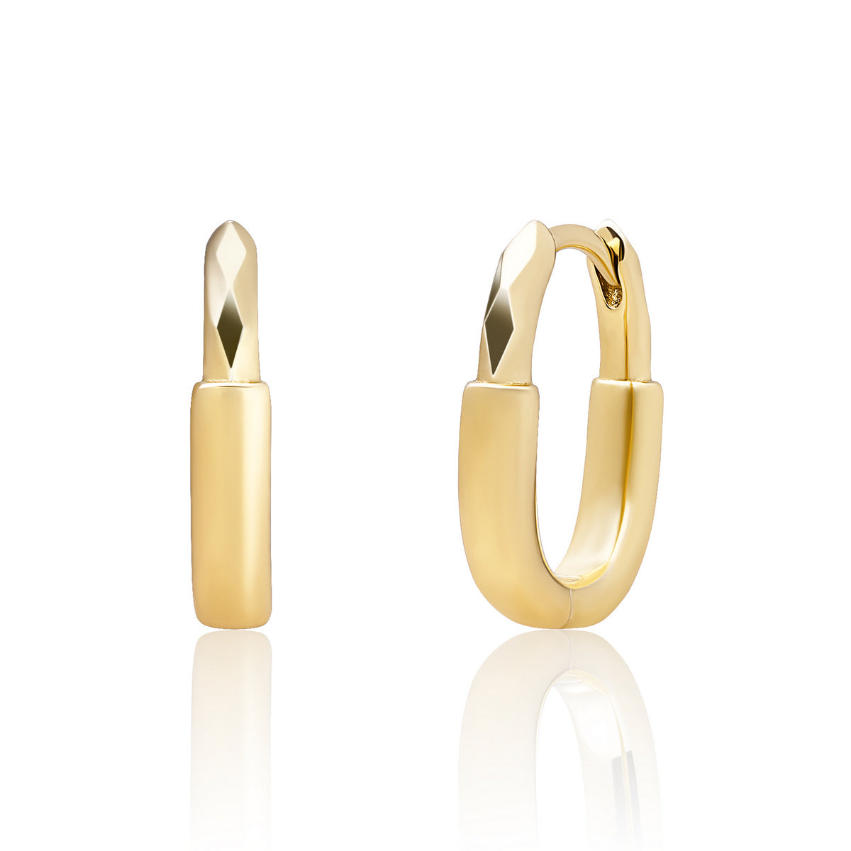 Sparkling Jewels Oorbellen Square Edge Huggies EAG51 Goudkleurig