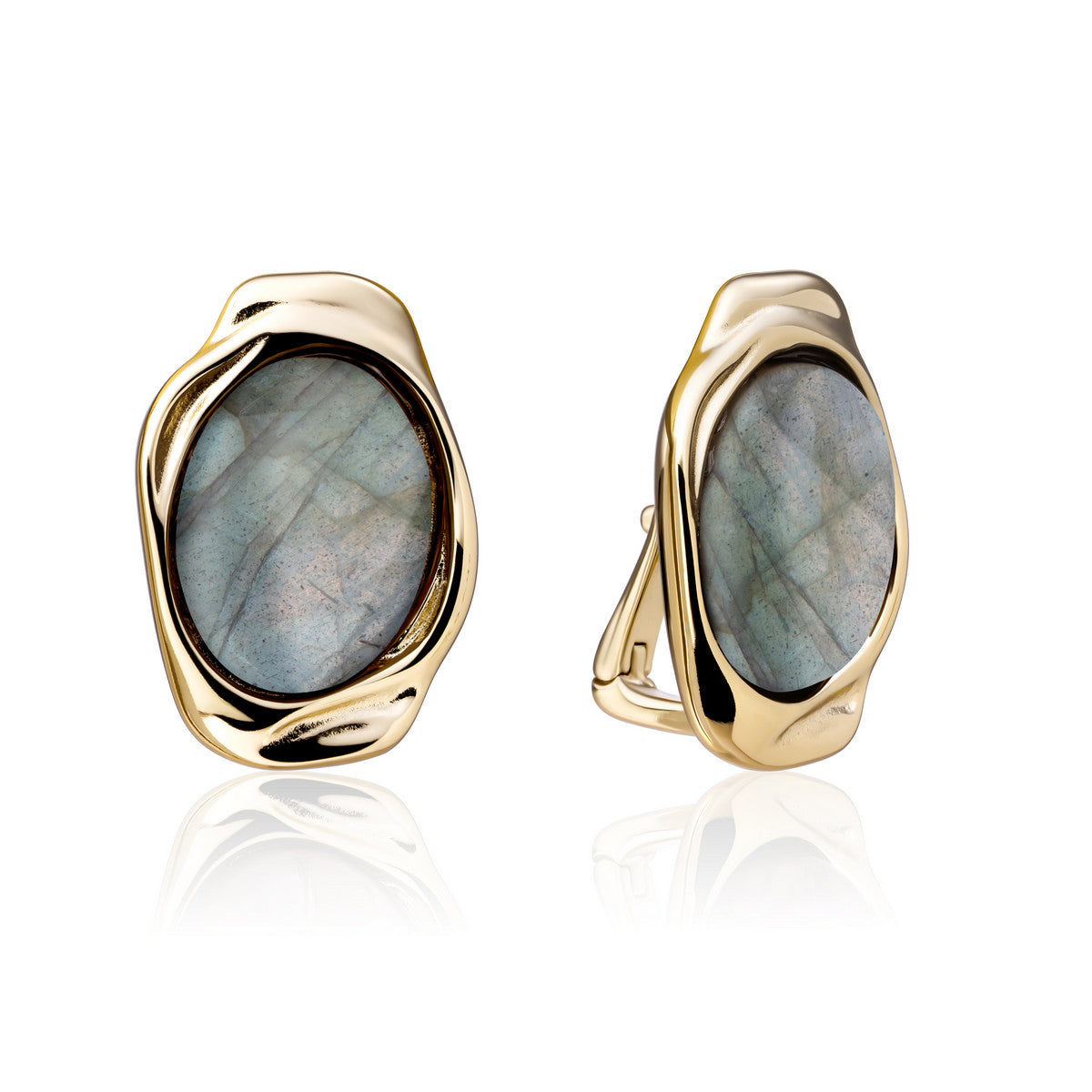 Sparkling Jewels Oorbellen Flow Labradoriet EAG53-G18 Goudkleurig