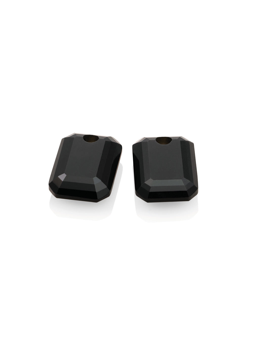 Sparkling Jewels Oorstenen Emerald Cut Onyx EAGEM07-EC