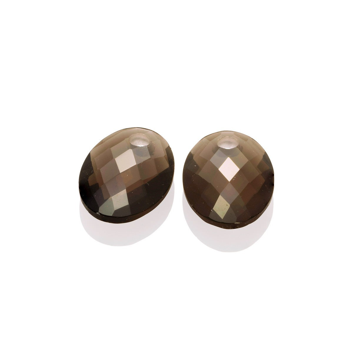 Sparkling Jewels Oorstenen Medium Oval Rookkwarts EAGEM23-MO