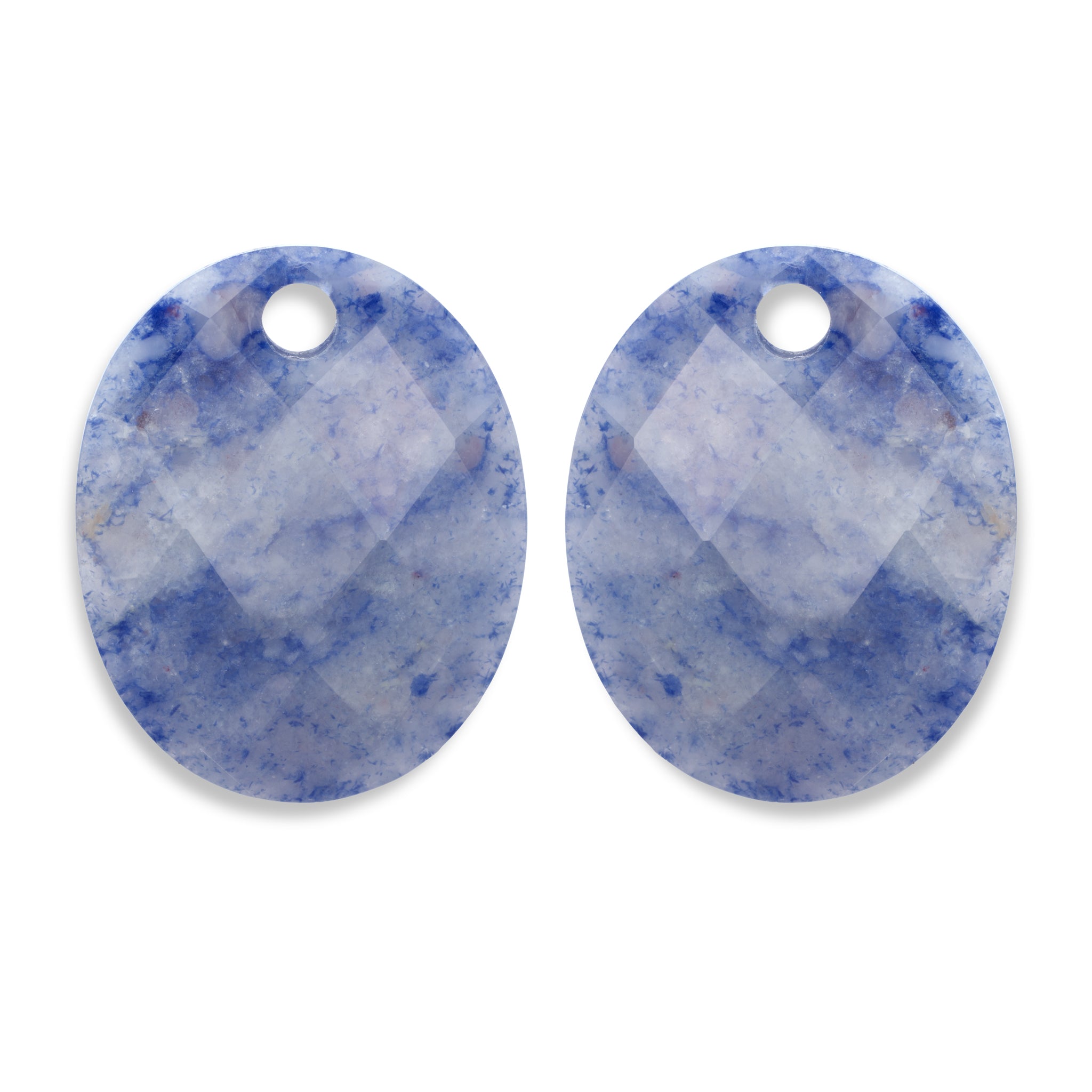 Sparkling Jewels Oorstenen Large Oval Blue EAGEM37-RO