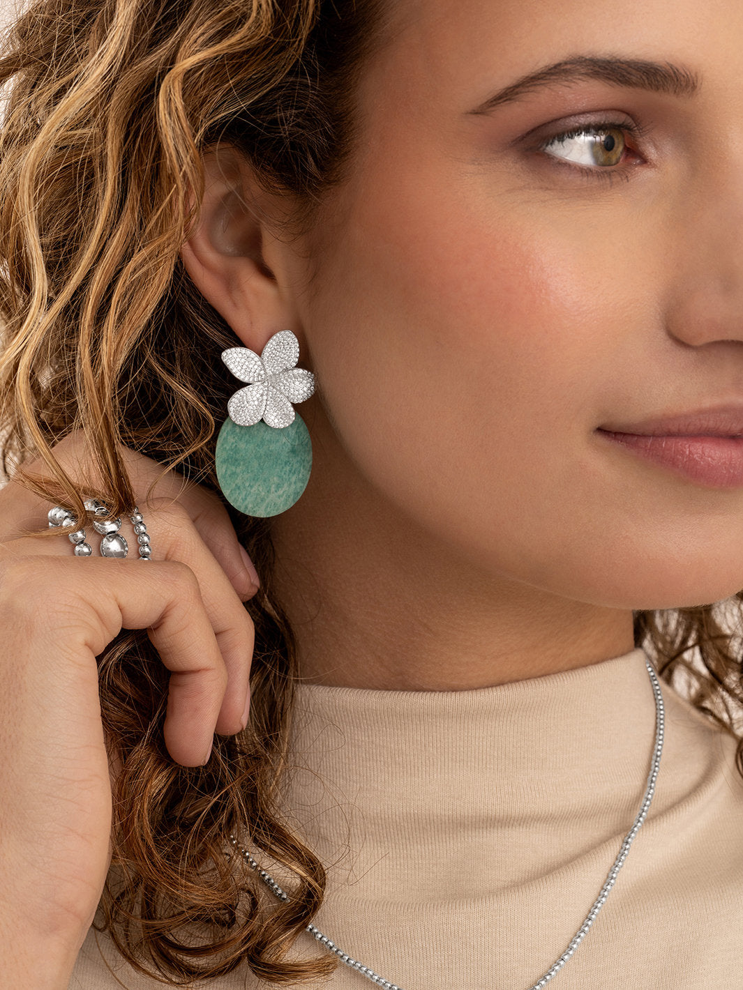 Sparkling Jewels Oorstenen Rich Groene Amazoniet EAGEM57-RO