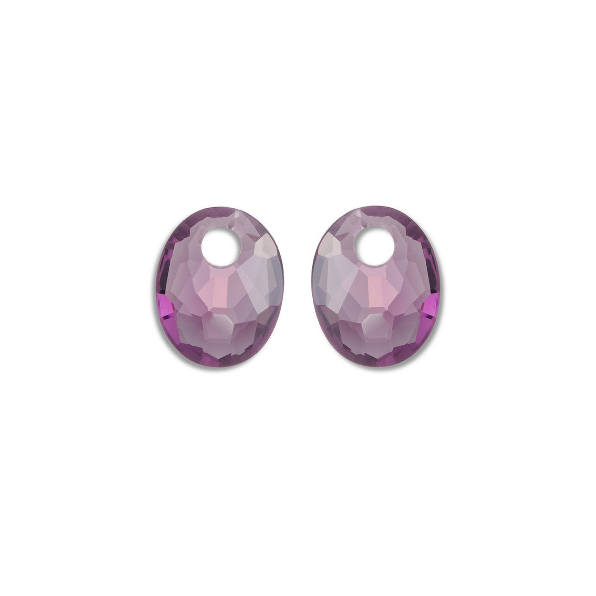 Sparkling Jewels Oorstenen Small Oval - Aubergine Kwarts EAGEM59-SO