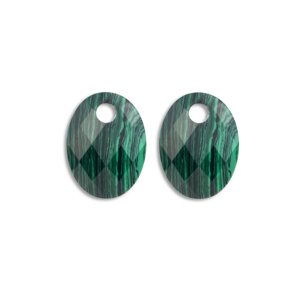 Sparkling Jewels Oorstenen Medium Oval Malachiet EAGEM73-MO