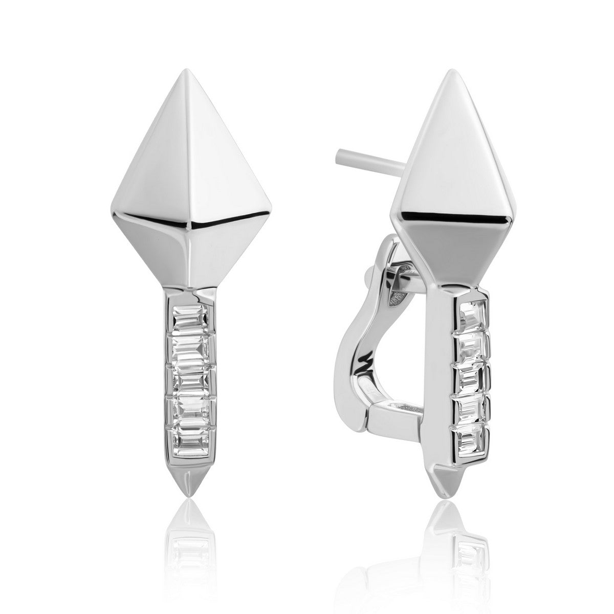 Sparkling Jewels Oorbellen Polished Pyramid EAS27 Zilverkleurig
