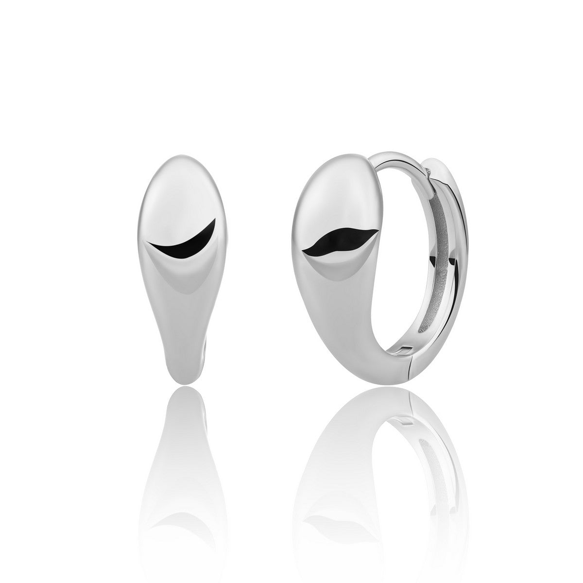Sparkling Jewels Oorbellen Bold Fuse Small Huggies EAS32 Zilverkleurig