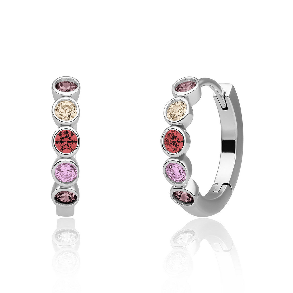 Sparkling Jewels Oorbellen Zirkonia EAS35-MULTI02 Zilverkleurig