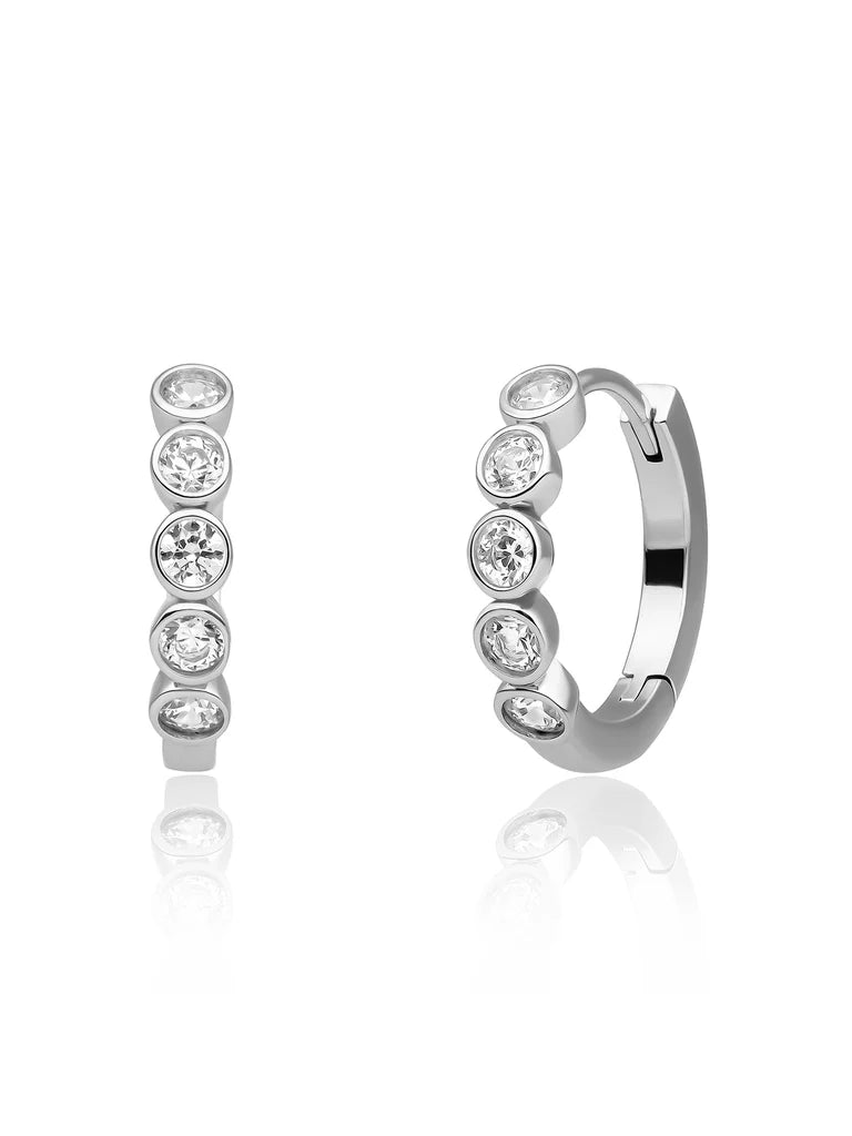 Sparkling Jewels Oorbellen Zirkonia EAS35 Zilverkleurig