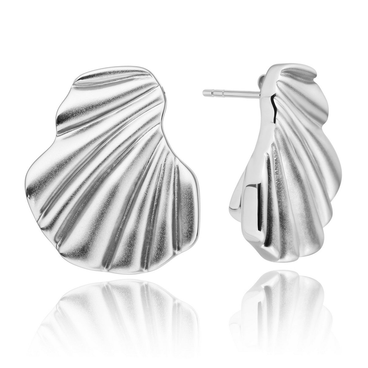 Sparkling Jewels Oorbellen Dune Push Back Earrings EAS39 Zilverkleurig