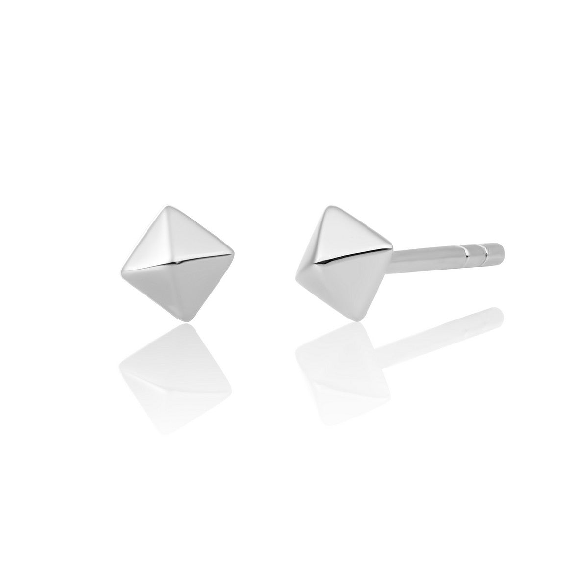 Sparkling Jewels Oorbellen Pyramid Edge Studs EAS42 Zilverkleurig
