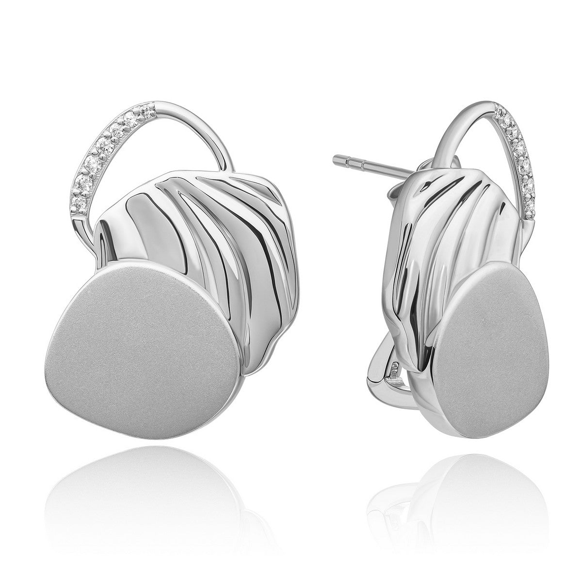 Sparkling Jewels Oorbellen Zirkonia EAS44 Zilverkleurig